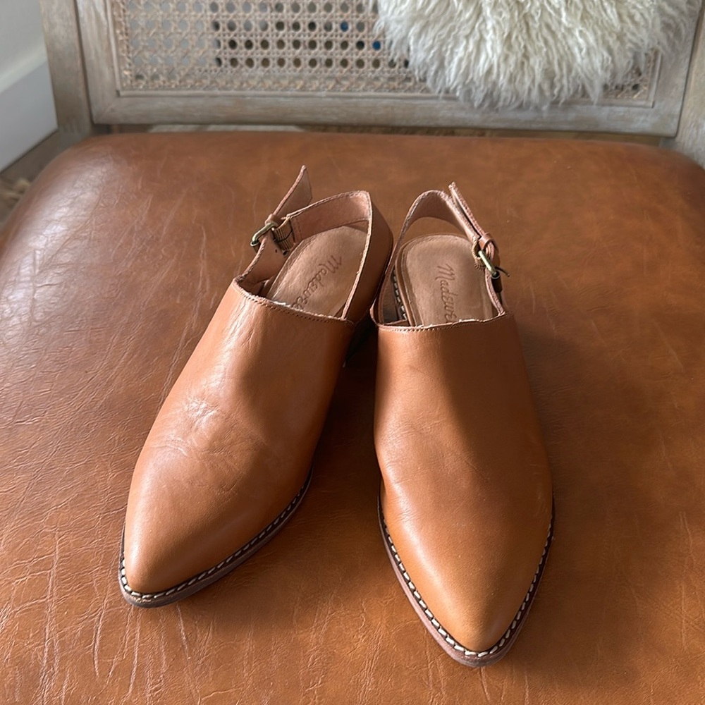 Madewell Brown English Saddle Leather Western Mule Slingback